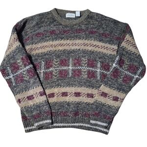 St Johns Bay Mens XL Chunky Thick Sweater Indie Grunge 90s Cosby Grandpa Biggie